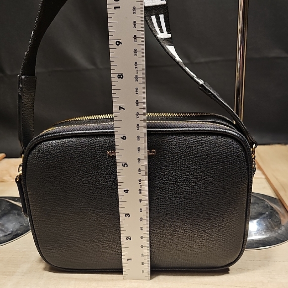 Karl Lagerfeld Black Textured Leather Bag - Picture 5 of 10